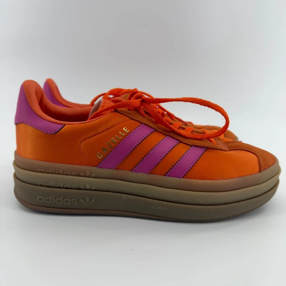 Adidas Gazelle Bold Orange Pink Platform Sneakers‎ Womens 6.5